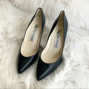 Pepe Jimenez Black Leather Heels